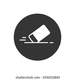 Eraser white icon logo vector flat style design template