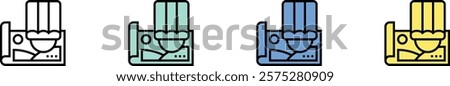 erasers icon. Outline, Green, Blue and Yellow Style Design Isolated On White Background