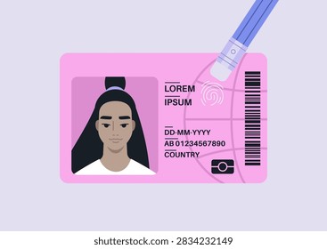 Erasing a personality, an ID card altered with a pencil eraser, exploring how advanced technology can blur authenticity and deception, revealing risks that are increasingly difficult to detect