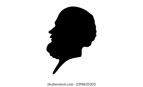 Eratosthenes, Ancient Greek Scholar, black isolated silhouette