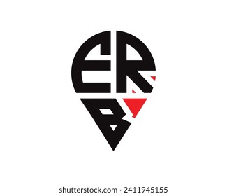 diseño de logotipo de la forma de ubicación de la letra ERB