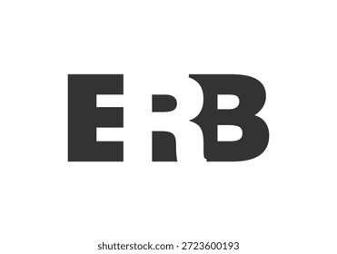 Diseño del logo de ERB. Estilo de letra inicial E R B bold para startups tecnológicas, consultoría, marca corporativa. Nombre creativo de la empresa, titulares de la tipografía, identidad, logotipo de moda. Ilustración vectorial.