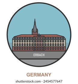 Erbach. Cities and towns in Germany. Flat landmark