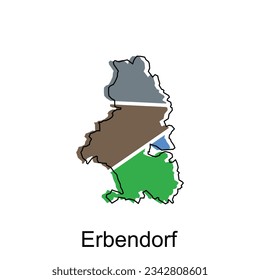 Erbendorf City of German map vector illustration, vector template with outline graphic sketch style isolated on white background