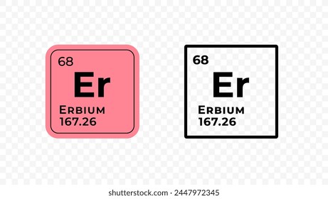 Erbium, chemical element of the periodic table vector design