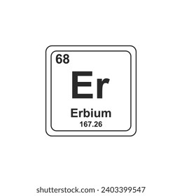 Erbium icon Chemical symbol design