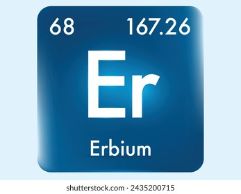 Erbium icon style concept on Periodic table