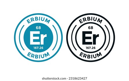 ERBIUM logo badge design. this is chemical element of periodic table symbol. Suitable for business, technology, molecule, atomic symbol 