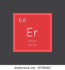 Erbium simple style tile icon. Chemical element of periodic table. Vector illustration EPS8