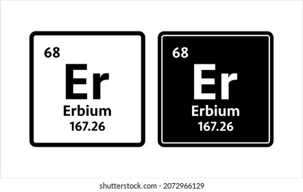 Erbium symbol. Chemical element of the periodic table. Vector stock illustration