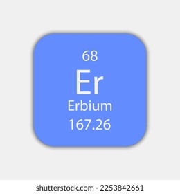 Erbium symbol. Chemical element of the periodic table. Vector illustration.