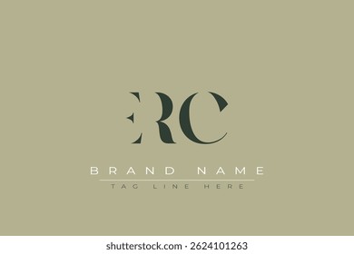 ERC abstract letter logo design. This logo is designed by three abstract letters.