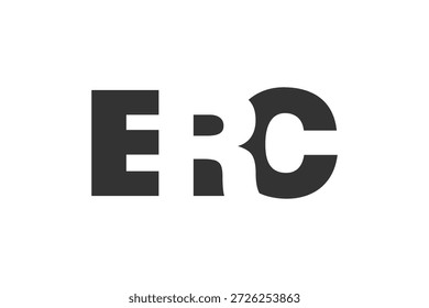 ERC-Logo-Design. Anfangsbuchstabe E R C fett Schriftstil für Tech-Startups, Beratung, Corporate Branding. Name des kreativen Unternehmens, Schlagzeilen, Typografie, trendige Logoart. Vektorgrafik.