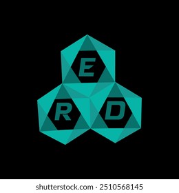 ERD kreatives Logo für minimalistische Buchstaben. ERD einzigartige Vektor Initialen Alphabet Buchstaben Logo Design
