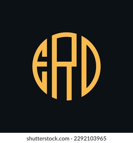 Erd letter logo design with ellipse shape vector image. Erd letter logo design on black background vector image
