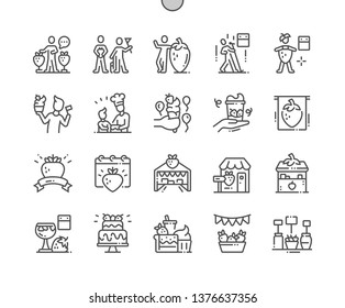 Erdbeerfest Well-crafted Pixel Perfect Vector Thin Line Icons 30 2x Grid for Web Graphics and Apps. Simple Minimal Pictogram