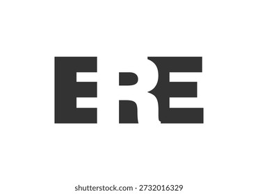 ERE-Logo-Design. Anfangsbuchstabe E R E fett Schriftstil für Tech-Startups, Beratung, Corporate Branding. Name des kreativen Unternehmens, Schlagzeilen, Typografie, trendige Logoart. Vektorgrafik.