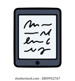 Ereader digital learning mobile device illustration Represents portable electronic book for online education