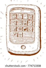 E-reader hand-drawn sketch converted to vector illustration