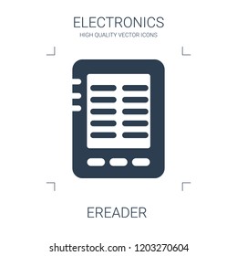 ereader icon. high quality filled ereader icon on white background. from electronics collection flat trendy vector ereader symbol. use for web and mobile