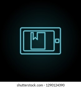 e-reader icon in neon style. Simple thin line, outline vector of education icons for UI and UX, website or mobile application