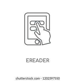 Ereader linear icon. Ereader concept stroke symbol design. Thin graphic elements vector illustration, outline pattern on a white background, eps 10.