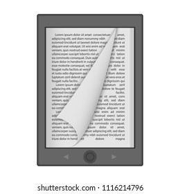 Ereader mockup. Realistic illustration of ereader vector mockup for web design isolated on white background