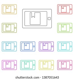 e-reader multi color icon. Simple thin line, outline vector of Education icons for UI and UX, website or mobile application