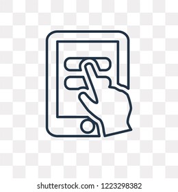 Ereader vector outline icon isolated on transparent background, high quality linear Ereader transparency concept can be used web and mobile