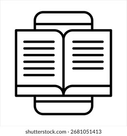 Vetor de Ilustração do Ícone de Contorno de Leitura Eletrônica