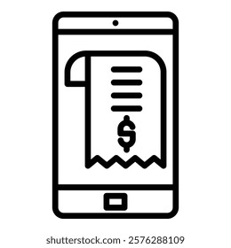E-Receipt Icon Element For Design