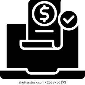 E-Receipt Icon Glyph Vector Illustration