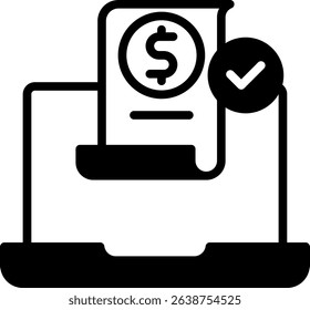 E-Receipt Icon Mixed Vector Illustration