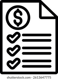 E-receipt Line Vector Icon Design