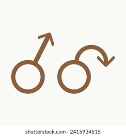 Erektile Dysfunktion, Unfruchtbarkeit und Potenztabletten. Männliches Symbol. Impotenz, unscharfer weicher Penis. Erektile Dysfunktion, Prostatitis. Vektorgrafik einzeln auf einfarbigem Hintergrund.