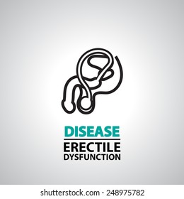 Erectile Dysfunction,Penis  Icons And Symbol  