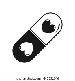 Erection Pill sign simple icon on background