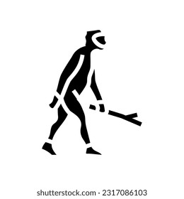 erectus human evolution glyph icon vector. erectus human evolution sign. isolated symbol illustration