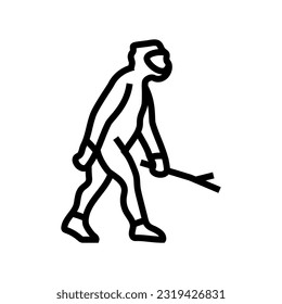 erectus human evolution line icon vector. erectus human evolution sign. isolated contour symbol black illustration