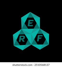 ERF kreatives Logo für minimalistische Buchstaben. Einzigartiges ERF Vektor Initialen Alphabet Buchstaben Logo Design
