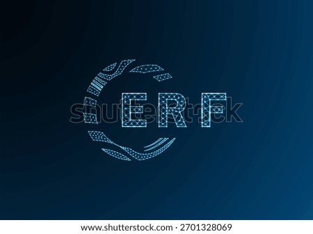 ERf low poly letter logo vector design. ERf lower poly logo design. ERf unique low poly logo design.