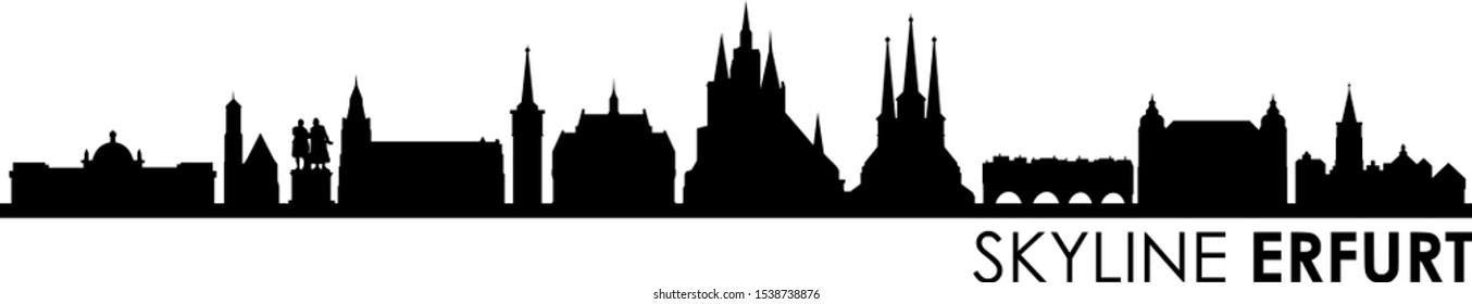 Erfurt City Cityscape Skyline Vector