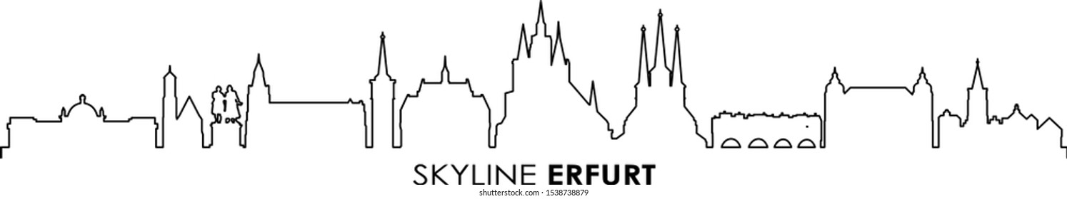 Erfurt City Cityscape Skyline Vector