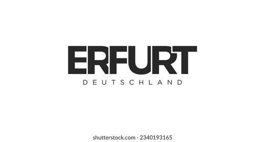 Erfurt Deutschland, modern and creative vector illustration design featuring the city of Germany for travel banners, posters, web, and postcards.