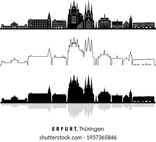 ERFURT Thüringen Germany City Skyline Vector
