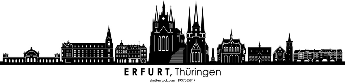ERFURT Thüringen Germany City Skyline Vector
