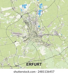 Erfurt, Germany map poster art