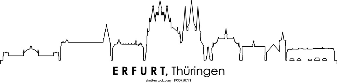 ERFURT Thüringen SKYLINE City Silhouette
