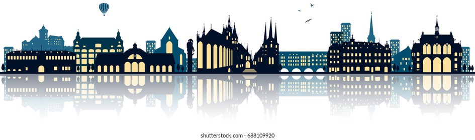 Erfurt skyline (Germany)