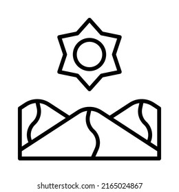 Erg Chebbi Icon. Line Art Style Design Isolated On White Background